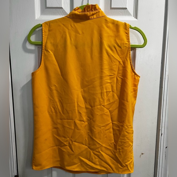 JCrew Women’s Sleeve less Ruffle Top Yellow Size 4 - Picture 3 of 3